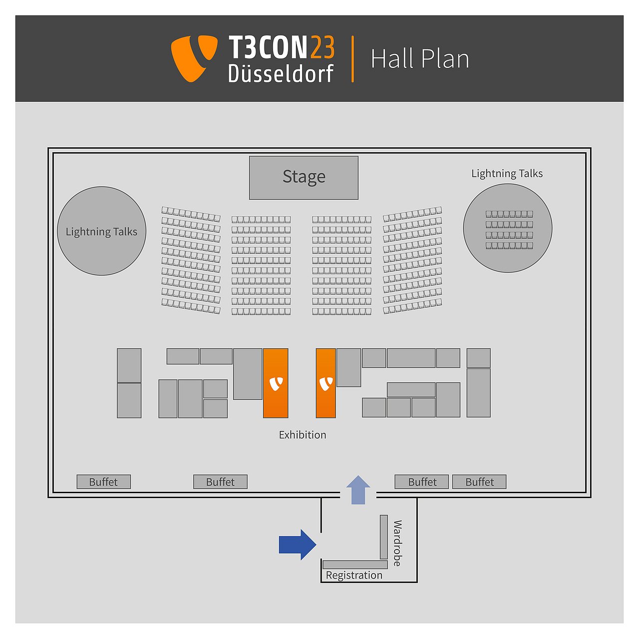 Hall Plan of the TYPO3 Conference 2023